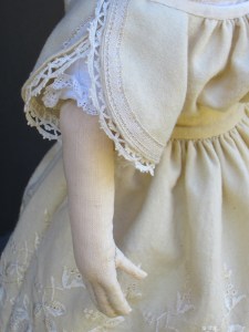 Details of the antique trims used on the sleeves of Isabeau's embroidered wool dress.