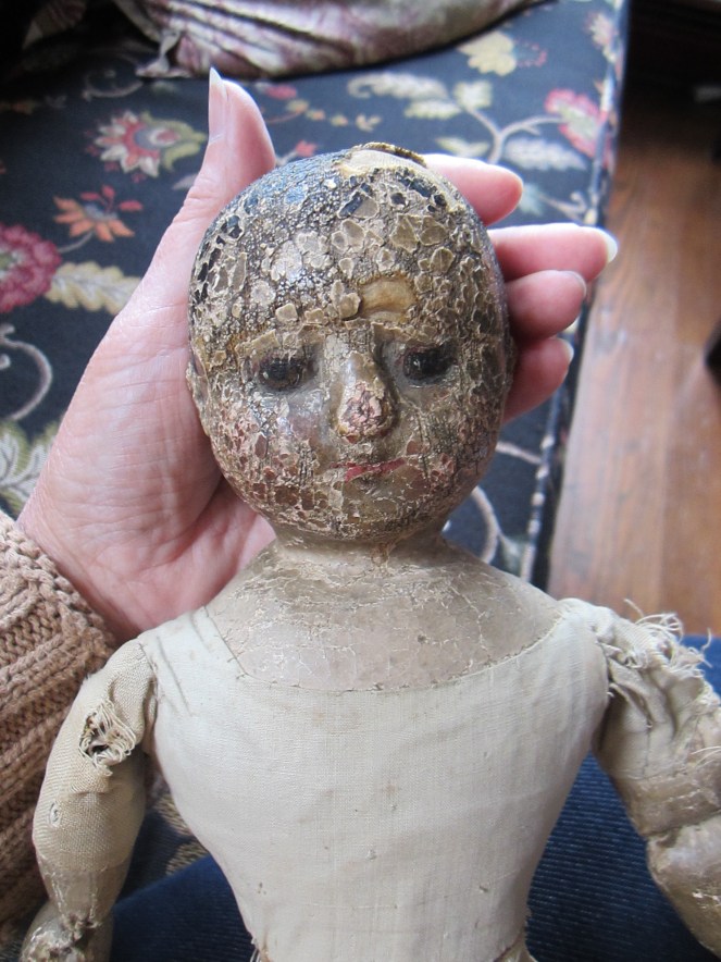 Yesterday this tiny antique Izannah Walker doll joined our household.