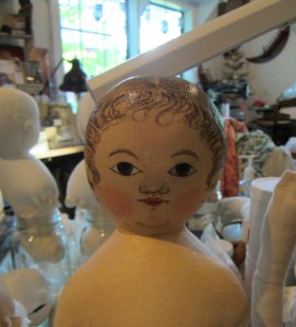 Work in progress.  An early photo of one of the dolls shown in my Prims article.