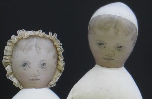 Two more flat face portrait dolls that I made to inspire my students.
