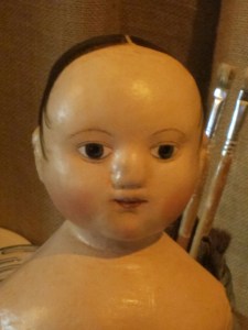 Here is a glimpse at the first reproduction of the antique Izannah Walker doll I purchased in November.