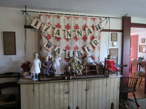 My dolls plus their guests at Saturday's meeting of the Jenny Lind Doll Club.