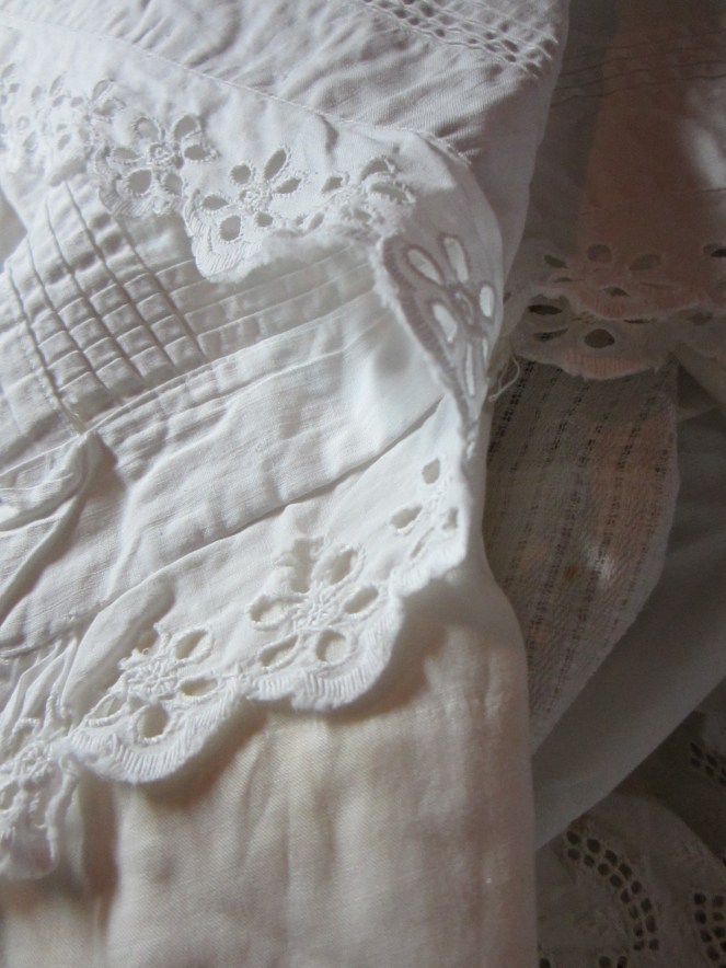 Some of the white textiles that we found on our weekend shopping expeditions. 