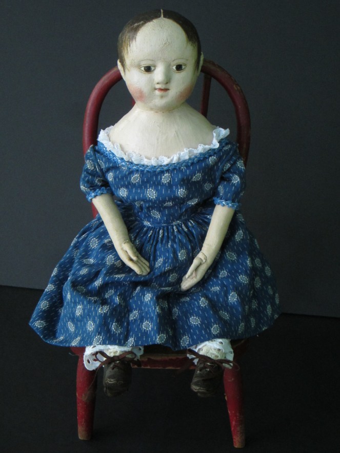 Mary also bought the antique blue trim that is around the neckline and sleeves of this dress.