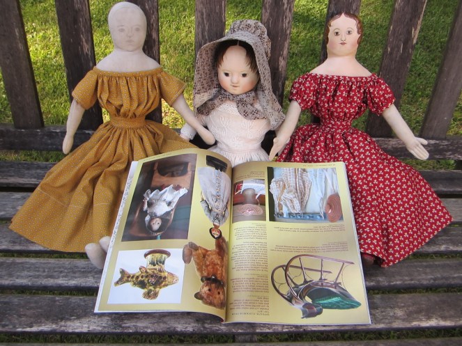 My newest dolls get lots of tips from their older cousin about posing for Early American Life!