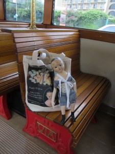 Izzybelle loved riding the trolley yesterday. It took us right to the Alamo.