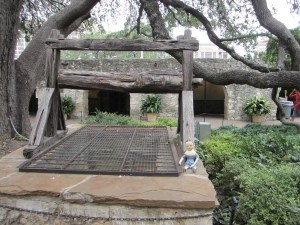 Izzy B. in one of the courtyards at the Alamo.