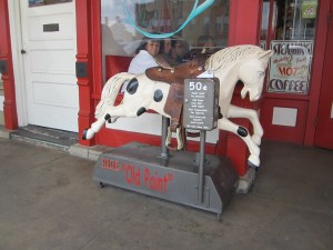 I loved this horse that lives outside of a great restaurant on Fredricksberg's main street. 
