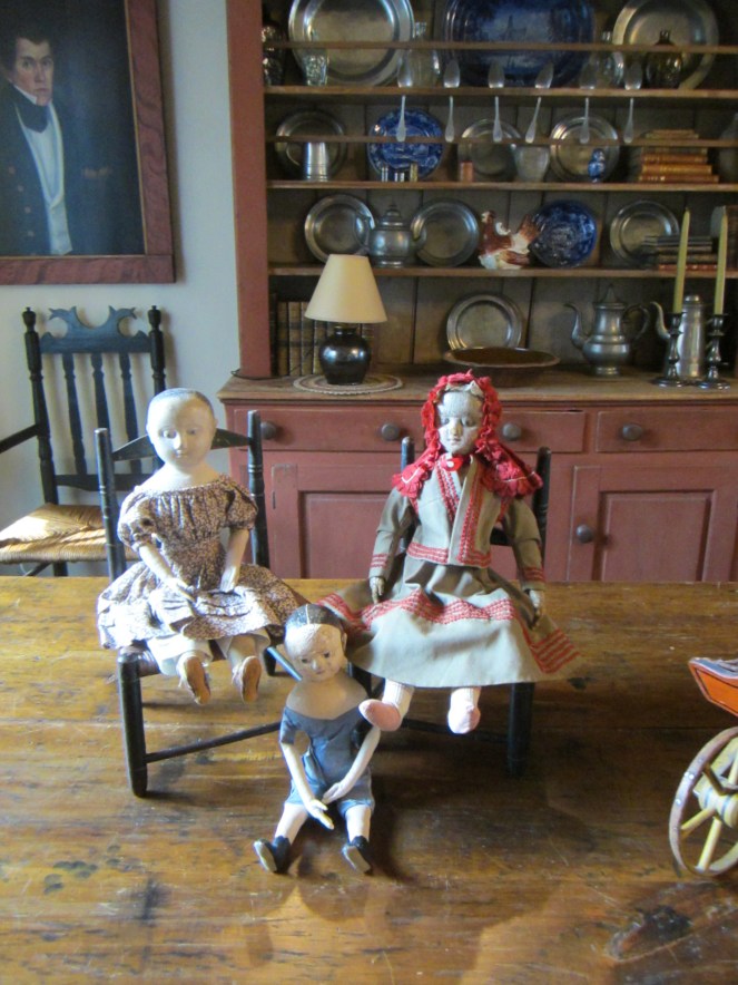 Izzybelle and Ismay are fast friends with Edyth's antique Izannah Walker doll.