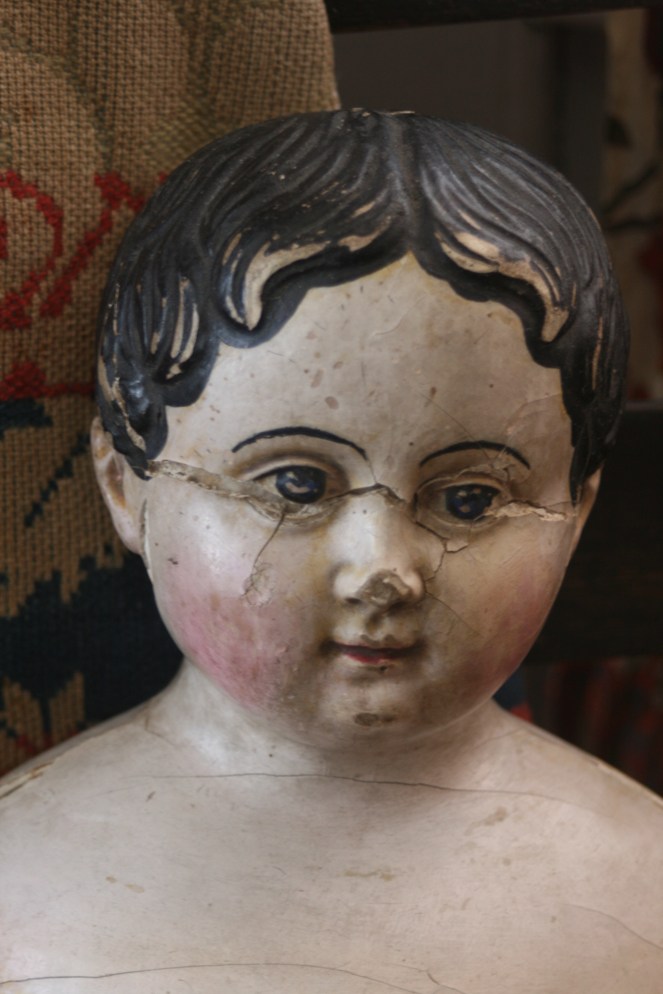 conserving an antique papier-mache doll www.izannahwalker.com