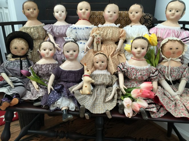 I received this very special Easter photo from all of my dolls that are now part of a wonderful family.  A huge thank you to Susie for convincing the girl's to behave long enough to have their picture taken and for allowing me to share it with you! <3