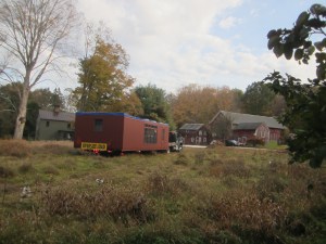 Headed across the field...