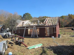 The roof is going up.