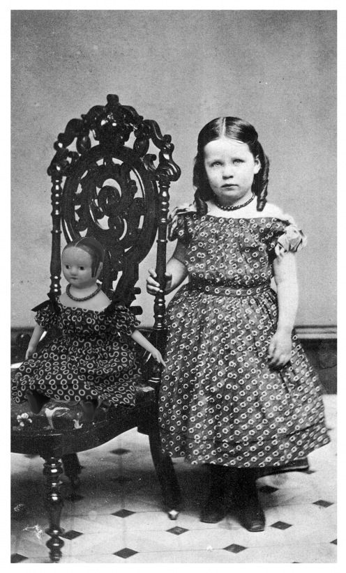 Farewell post :) This is my recent most favorite project. I made the reproduction all cloth Izannah Walker doll and then added her image to this altered antique photograph ♥