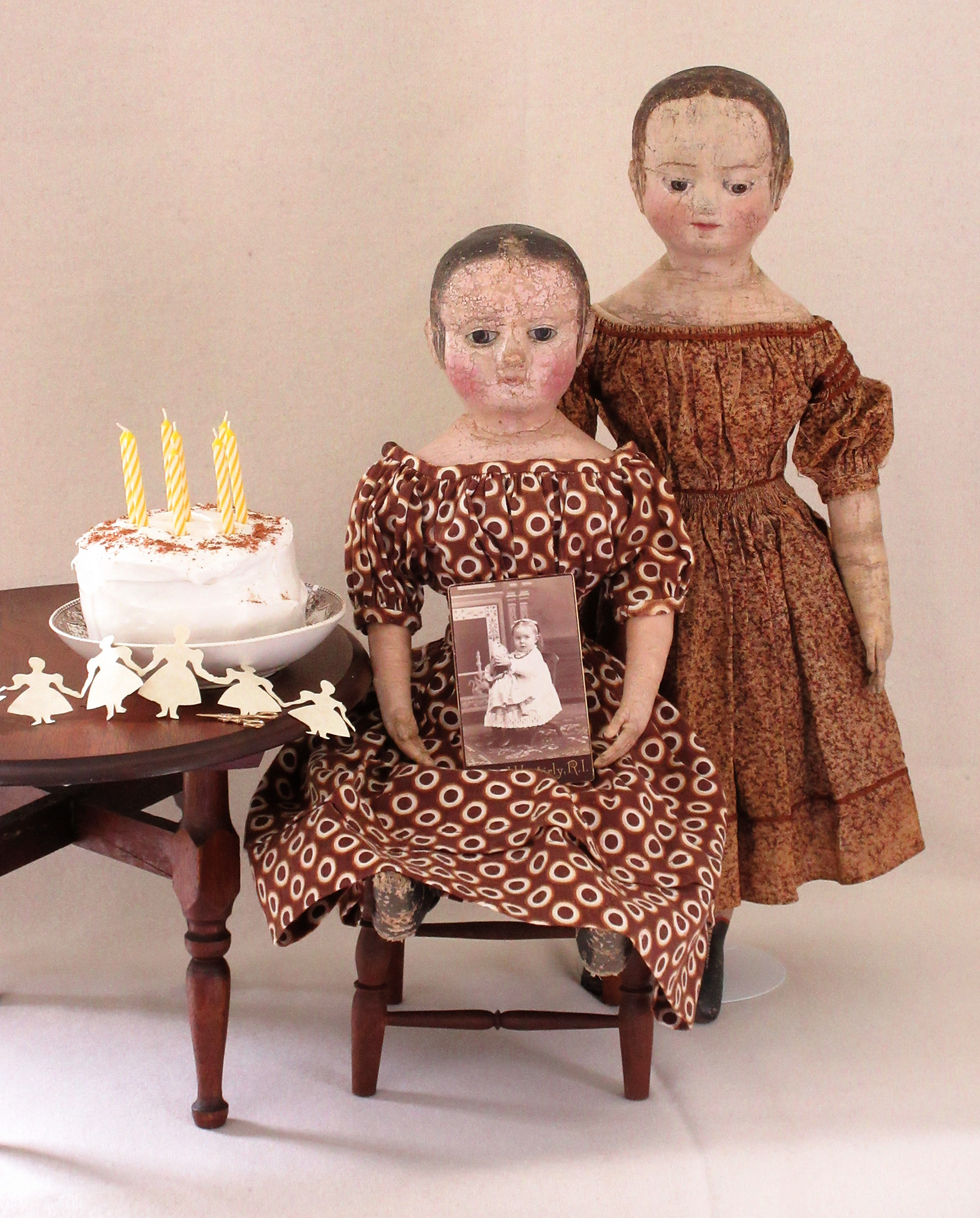 Izannah Walker dolls from the Paula Walton collection.