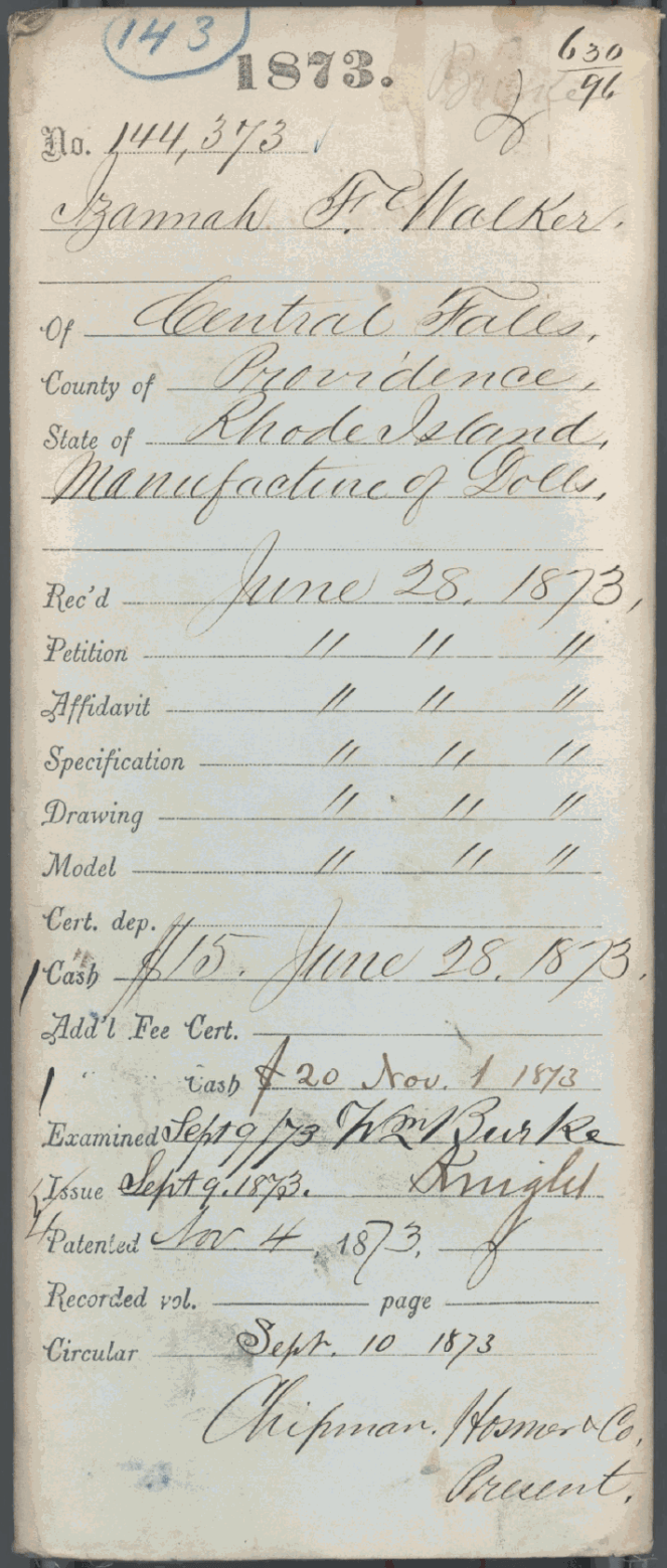 Izannah Patent Hand Written pg 1