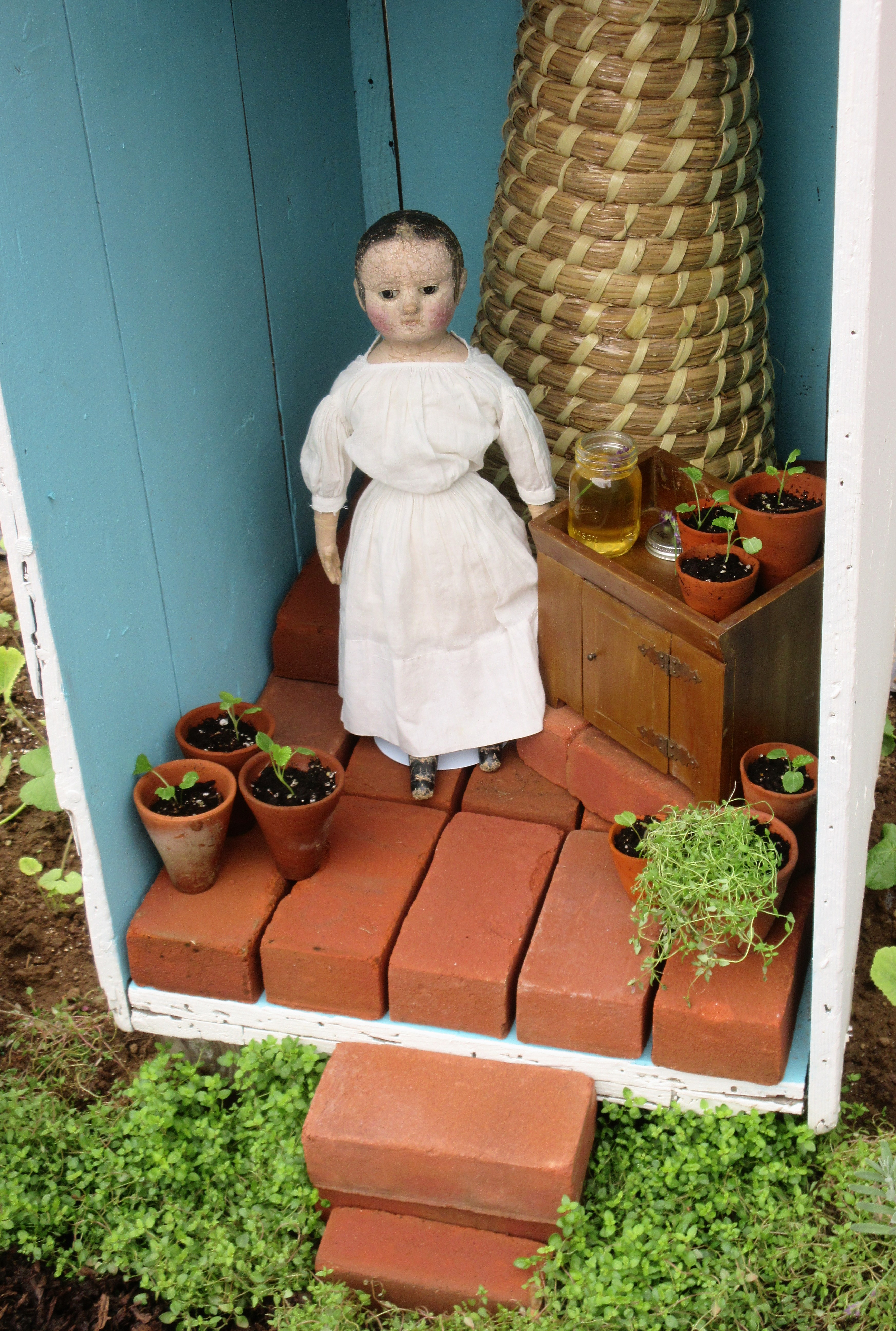 Isabeau in the potting shed