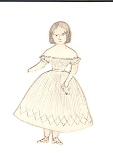 Hand Drawn Antique Paper Doll